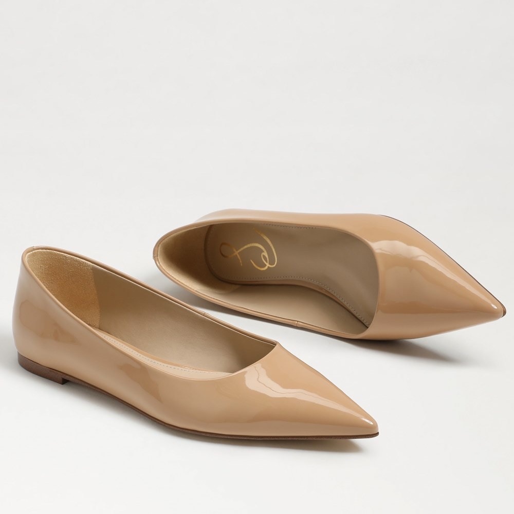 NWOT SAM EDELMAN WANDA POINTED TOE FLAT IN NUDE/BEIGE